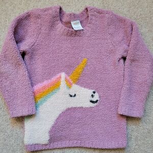 Hanna Andersson Marshmallow Sweater Purple Unicorn Size 4